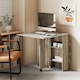 image 9 of HOMCOM Folding Dining Table, Drop Leaf Table with 2-Tier Shelves, Rolling Casters, for Small Spaces, Kitchen, Grey