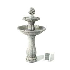 Primrose Solar Powered Antique Imperial Round Tiered Water Feature LEDs 112cm