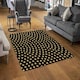 image 2 of Geometric Glitter Love Hearts (Rug) Black | Small: 60x110cm