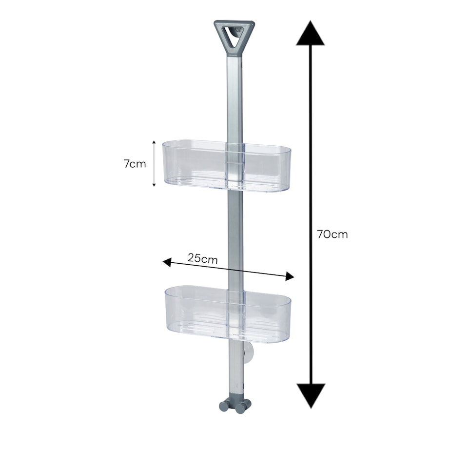 image 1 of Showerdrape Elements Clear 2 Tier Basket Hanging Shower Caddy | Clear | 1