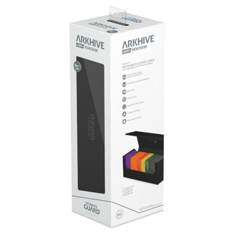 Ultimate Guard Arkhive 400+ - Étui Pour 400 Cartes TCG à Double Pochette - Noir, Fermeture Magnétique