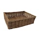 image 1 of Large Double Steamed Storage Wicker Tray | Brown | Brown | Large