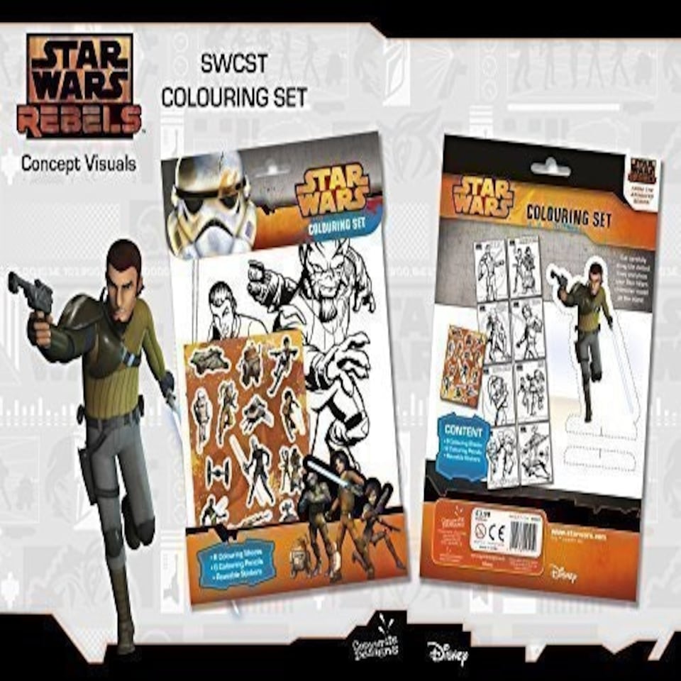image 1 of Star Wars Colouring Set - Colour Pencils & Stickers