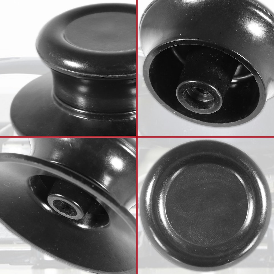 image 1 of SPARES2GO Pan Lid Knob Handle Kitchen Cookware Black Round Bakelite Hand Grip Replacement Black