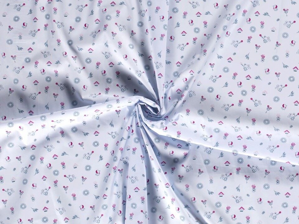 Blue 100% Cotton Poplin Fabric for Dressmaking, Quilting, 140cm / 55" Wide - per metre