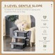 image 3 of PawHut Pet Stairs with 3-step Stair, Scratching Posts, Platforms, Toy Ball
