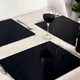 image 5 of Harbour Housewares Black Glass Dining Set - 12pc - 40 x 30cm Placemats & Coasters Black