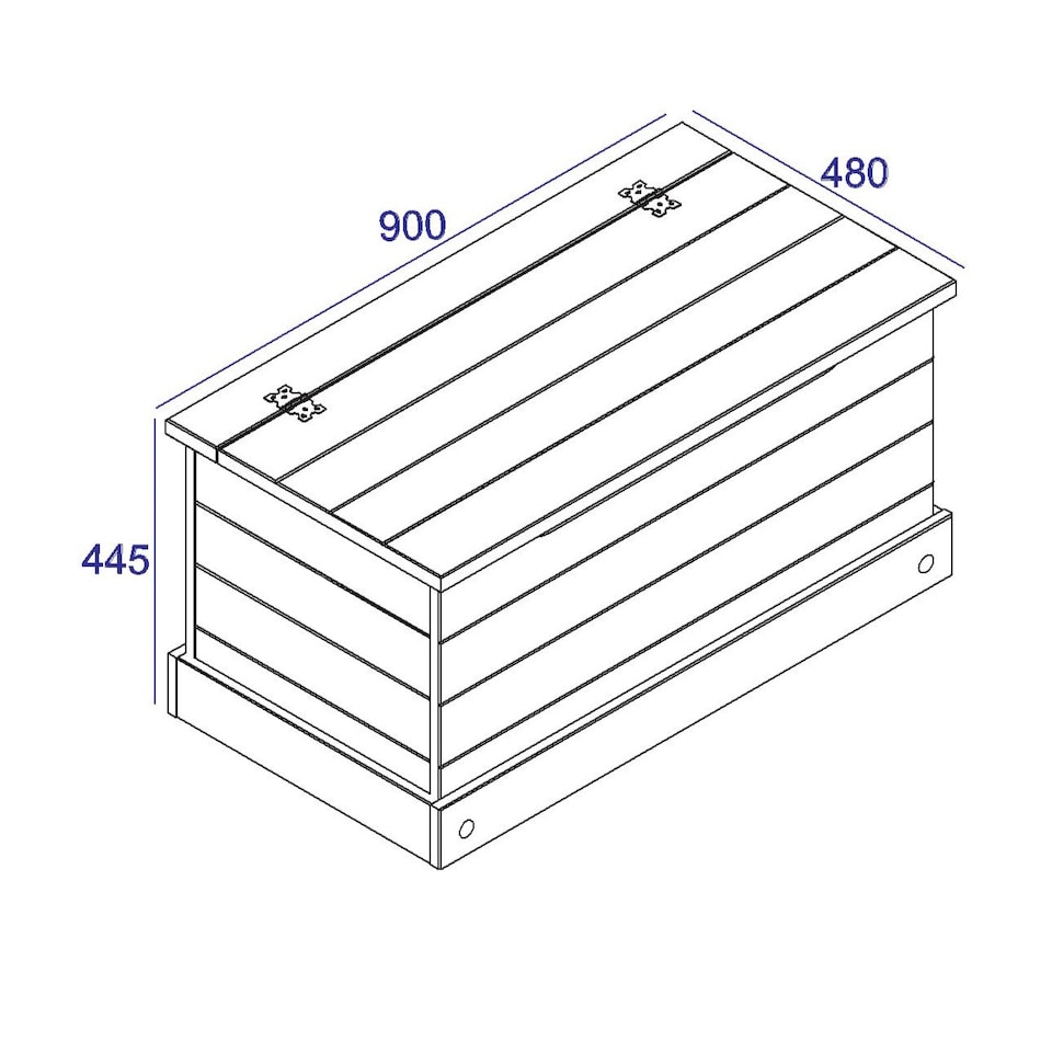 image 1 of Corona Storage Trunk - Solid Pine Construction with Metal Hardware and Practical Bedroom or Living Room Storage | White | White | One Size | 1