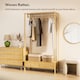 image 3 of VonHaus Clothes Rail for Bedroom, Scandi Style Natural Rattan 2 Drawer Organiser, Open Wardrobe Coat Stand, Living room Storage