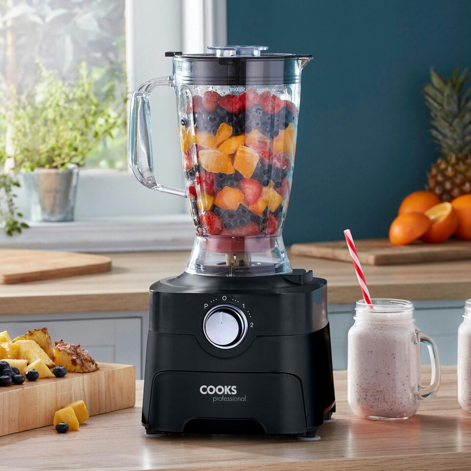 image 1 of Cooks Professional Food Processor | 1000W | 7 Different Blades | Mixing Bowl and Blending Jug | Black Black