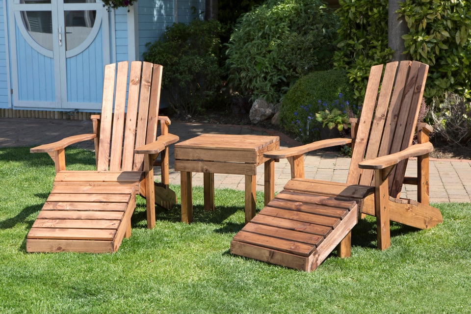 image 1 of Aidandack Patio Set, Relax Chairs with Side Table - W200 x D145 x H95 - Fully Assembled