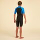 image 4 of Decathlon BOY’S SURFING 1.5 MM NEOPRENE SHORTY WETSUIT 500 BLUE BLACK