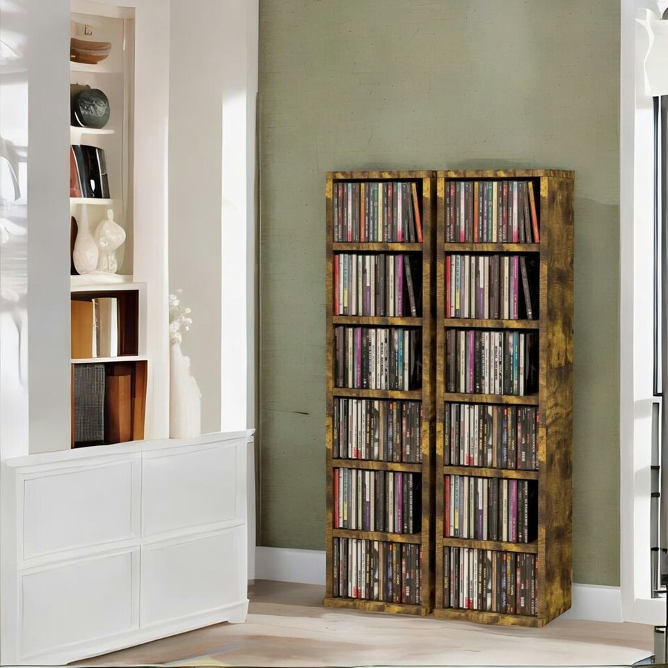 image 1 of 6 Tier Shelves Storage Unit Set Rustic Brown Brown | One Size