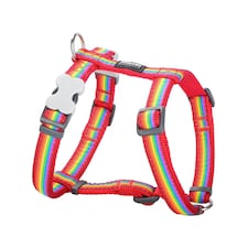 Dog H-Harness Design Rainbow Red Red | S