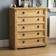 image 1 of Vida Designs Corona 5 Drawer Chest of Drawers Rustic Furniture, Solid Pine Wood