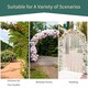image 7 of Outsunny Metal Garden Arch Trellis, Decorative Arbour Archway for Walkway Path Ceremony Wedding Party, 120 x 30 x 226cm