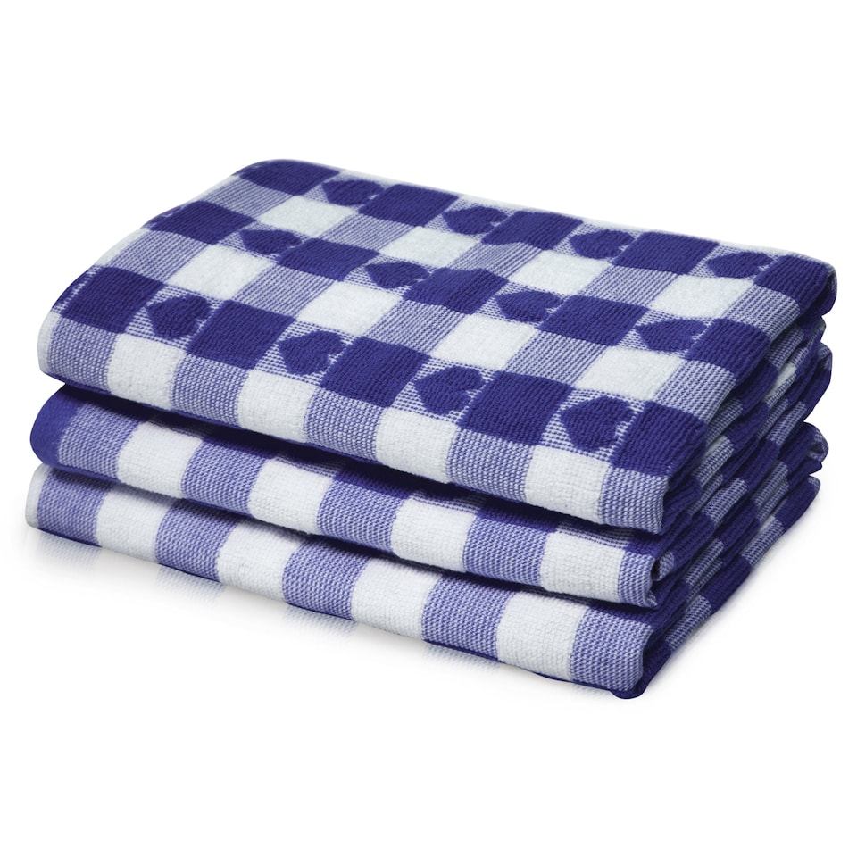 image 1 of Velosso Hearts Check Cotton Tea Towel