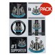 image 1 of Newcastle United FC Car Decal Set (Pack of 6) - White/Blue/Black - One Size | Multi | White