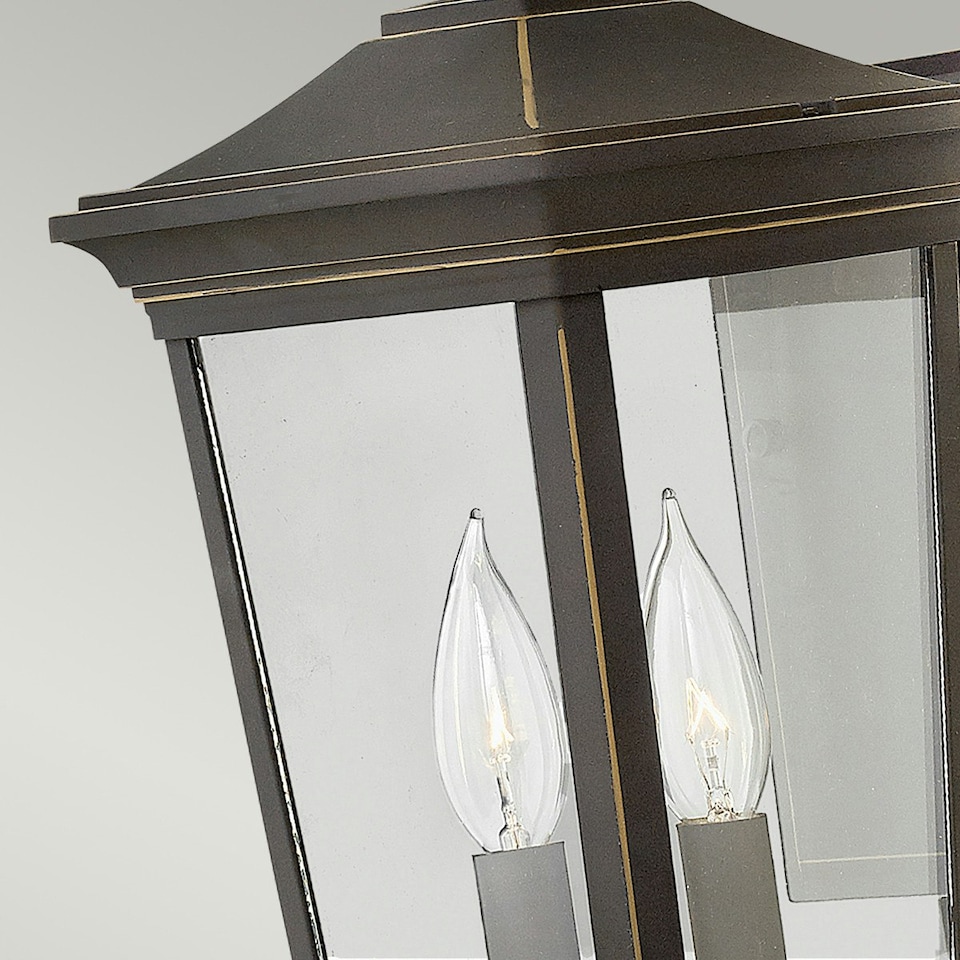 image 1 of Bromley 2 Light Outdoor Medium Wall Lantern Light Bronze IP44, E14