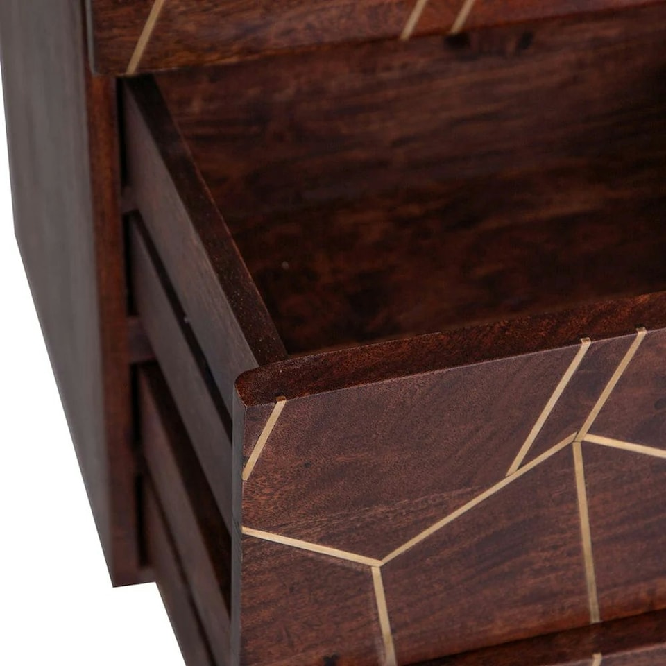 image 1 of Jusleen Solid Mango Wood Tall Chest Of Drawers