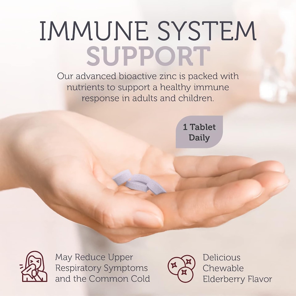 image 1 of Elderberry Zinc Lozenges, Immune Support, Elderberry Flavour, 90c