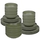 image 1 of Coloured Stone Ceramic Dinnerware Crockery Plates Bowls Dining Set | Green | 32 Pcs Green | 32