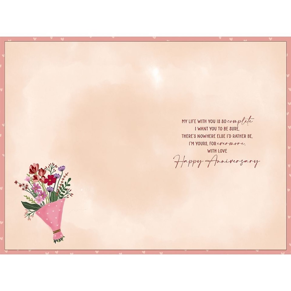image 1 of Floral Design with Heartfelt Message Wife Anniversary Card