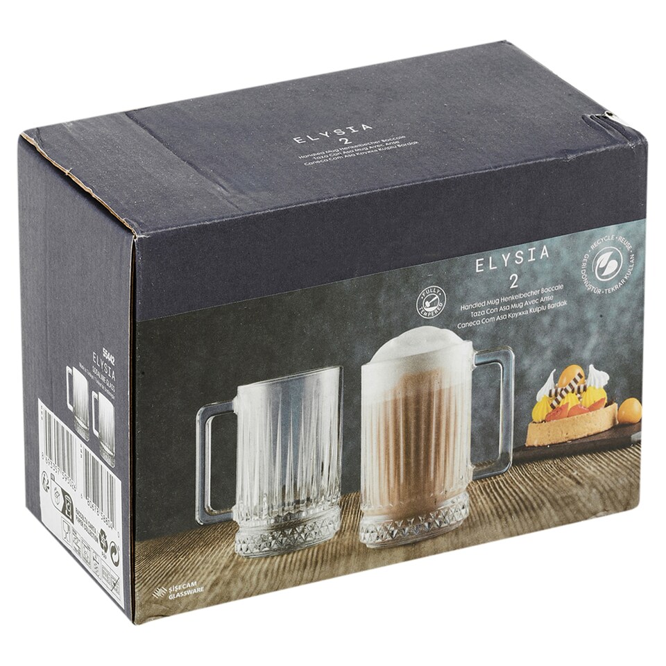 image 1 of Queensway Home And Dining Glass Coffee Mugs 310ml | Clear | Clear | Set of 2 | 2