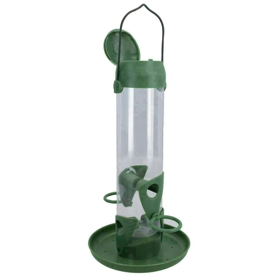 image 1 of Wild Birds Large Plastic Flip Top Dried Mealworms Feeder Hanging Feeding Station