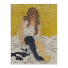 Woman Putting on Her Stockings Bonnard Huge Wall Art Poster Print