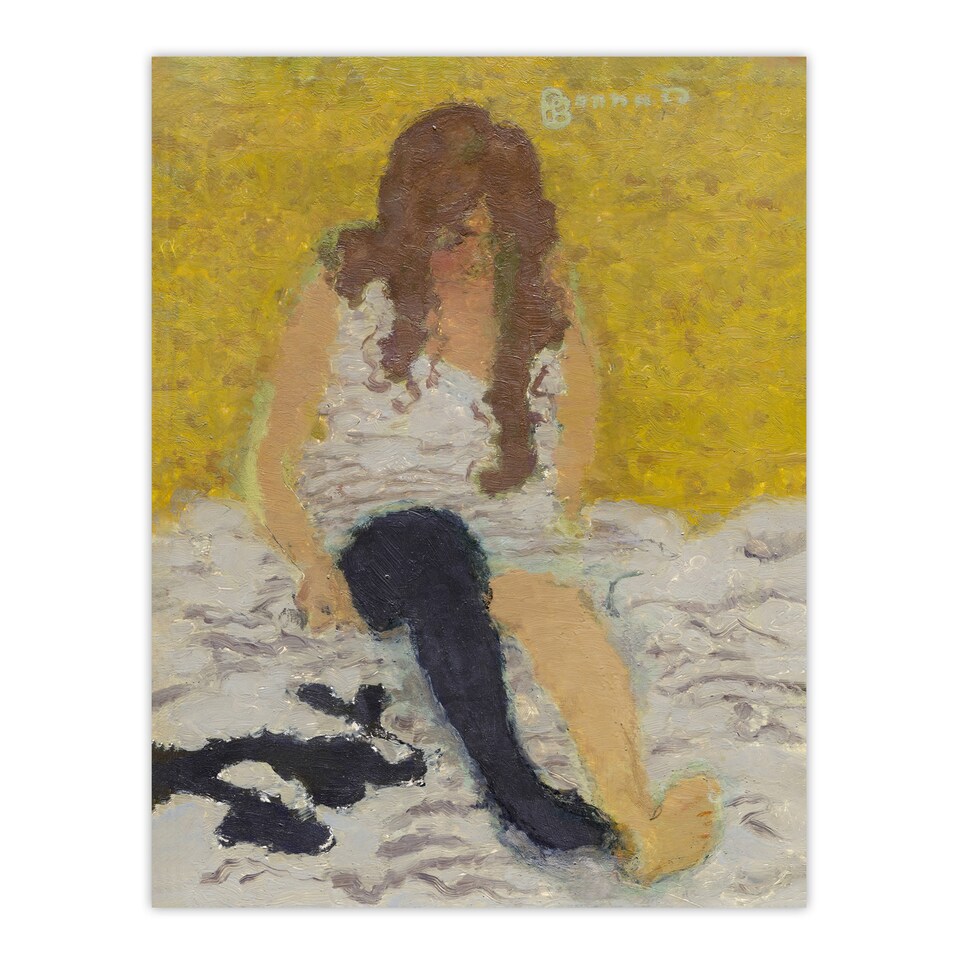 image 1 of Woman Putting on Her Stockings Bonnard Huge Wall Art Poster Print