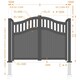 image 2 of Double Swing Gate 3000x2000mm Black - Vertical Solid Infill and Bell-Curved Top Full Privacy Driveway Gate Black