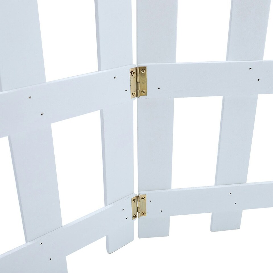 image 1 of Living and Home Wooden Christmas Tree Picket Fence for Decoration - White
