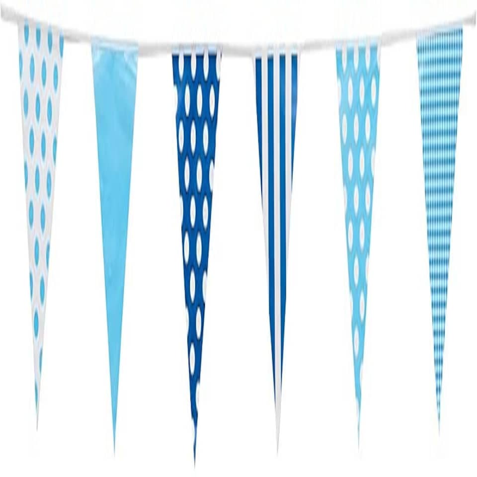 image 1 of Blue Mix Baby Shower Party Bunting 10m with 20 Pennants