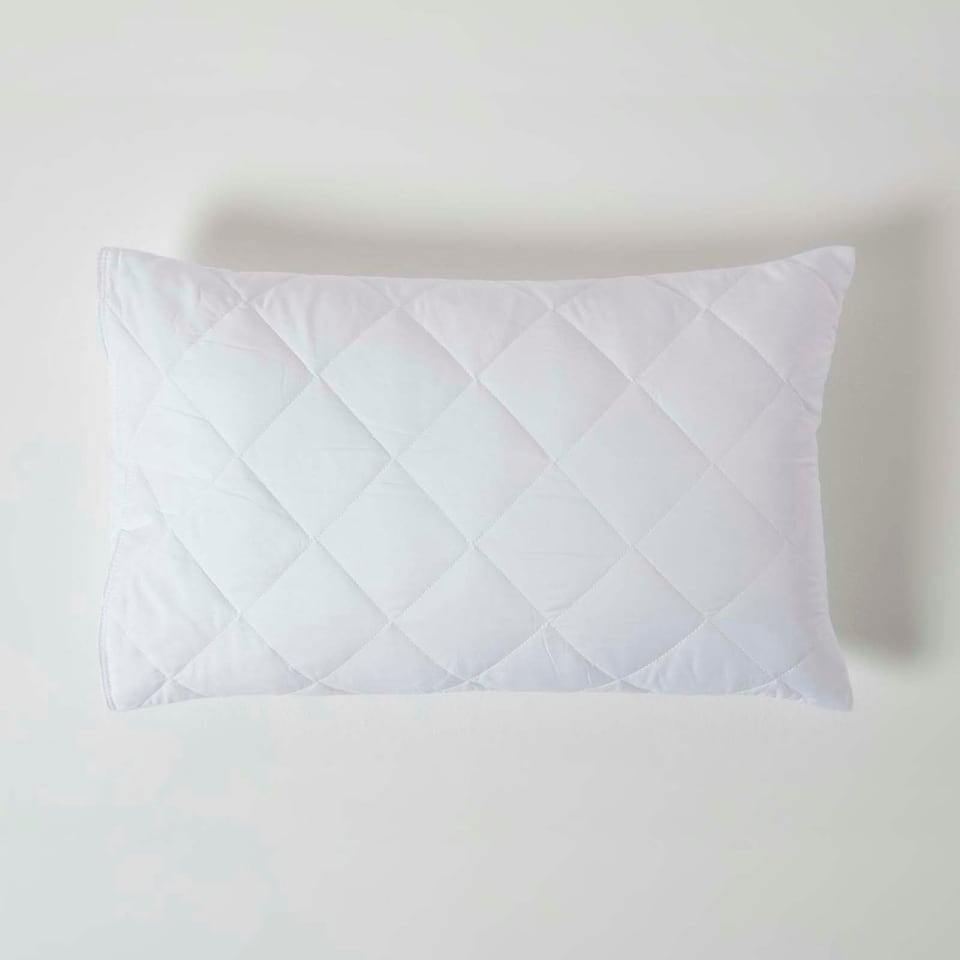 image 1 of Homescapes Anti Allergy Pillow Protectors - Pack of 4 White