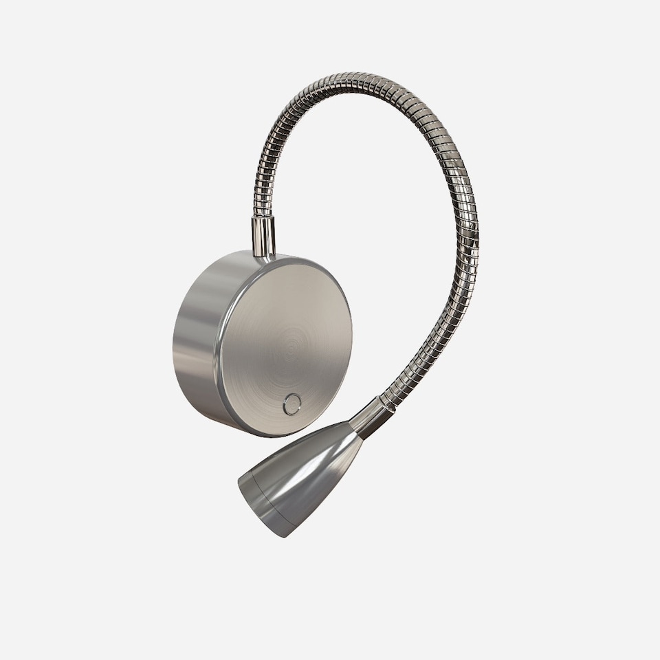 image 1 of CGC MATILDA Satin Nickel Adjustable Flexible Neck Rechargeable Magnetic USB‑C LED Bedside Wall Light