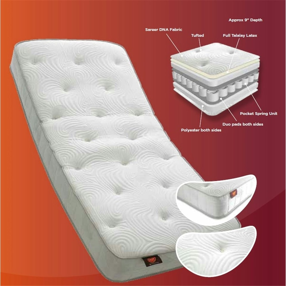 image 1 of 6ft Super King Size Latex Pocket Mattress - (180cm)