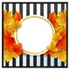 image 2 of Orange& red autumn leaves on black stripes (Picture Frame)