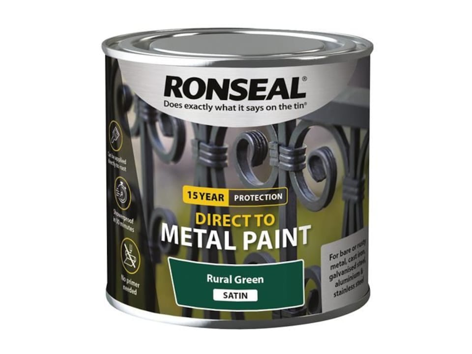 Ronseal - Direct to Metal Paint Rural Green Satin 250ml