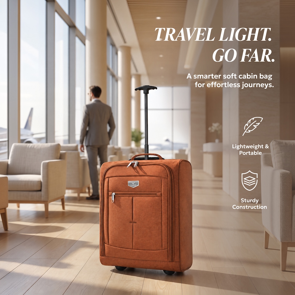 image 1 of Lugg Single Trolley Soft Cabin Bag 45x36x20cm Lightweight Hand Luggage