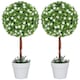 image 6 of HOMCOM Set of 2 Artificial Plants with Rose Flower in Pot, 60cm, White