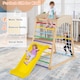 image 5 of COSTWAY 4-in-1 Jungle Gym Wooden Indoor Toddler Playground  Slide-Colorful