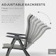 image 4 of Outsunny Set of 2 Outdoor Rattan Folding Chair Set w/ Adjustable Backrest Brown