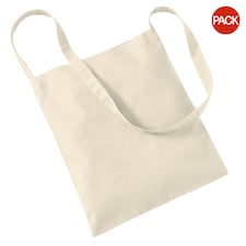 Westford Mill Sling Tote Bag - 8 Litres (Pack of 2) - Natural - One Size Cream