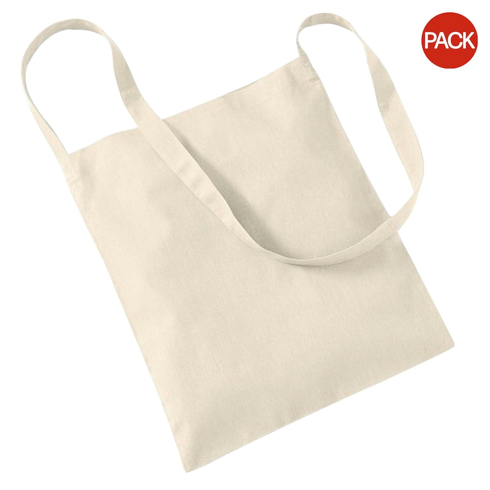 image 1 of Westford Mill Sling Tote Bag - 8 Litres (Pack of 2) - Natural - One Size Cream