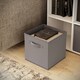 image 4 of Asymmetrical 8 White Cube Bookcase Shelf Storage Unit with 3 Fabric Drawer Inserts | Multi | White & Grey Drawer | 1