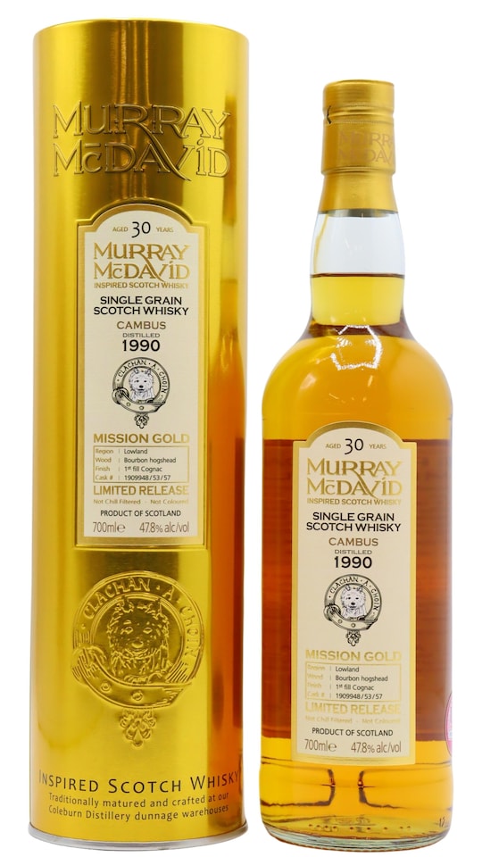 Cambus (silent) - Murray McDavid Mission Gold Series Single Grain Scotch 1990 30 year old Whisky