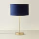 image 3 of ValueLights Charlie Gold Table Lamp Navy Velvet Gold Inner Shade Blue
