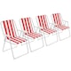 image 1 of Harbour Housewares Folding Metal Beach Chairs - Red Stripe - Pack of 4 | Red | Red