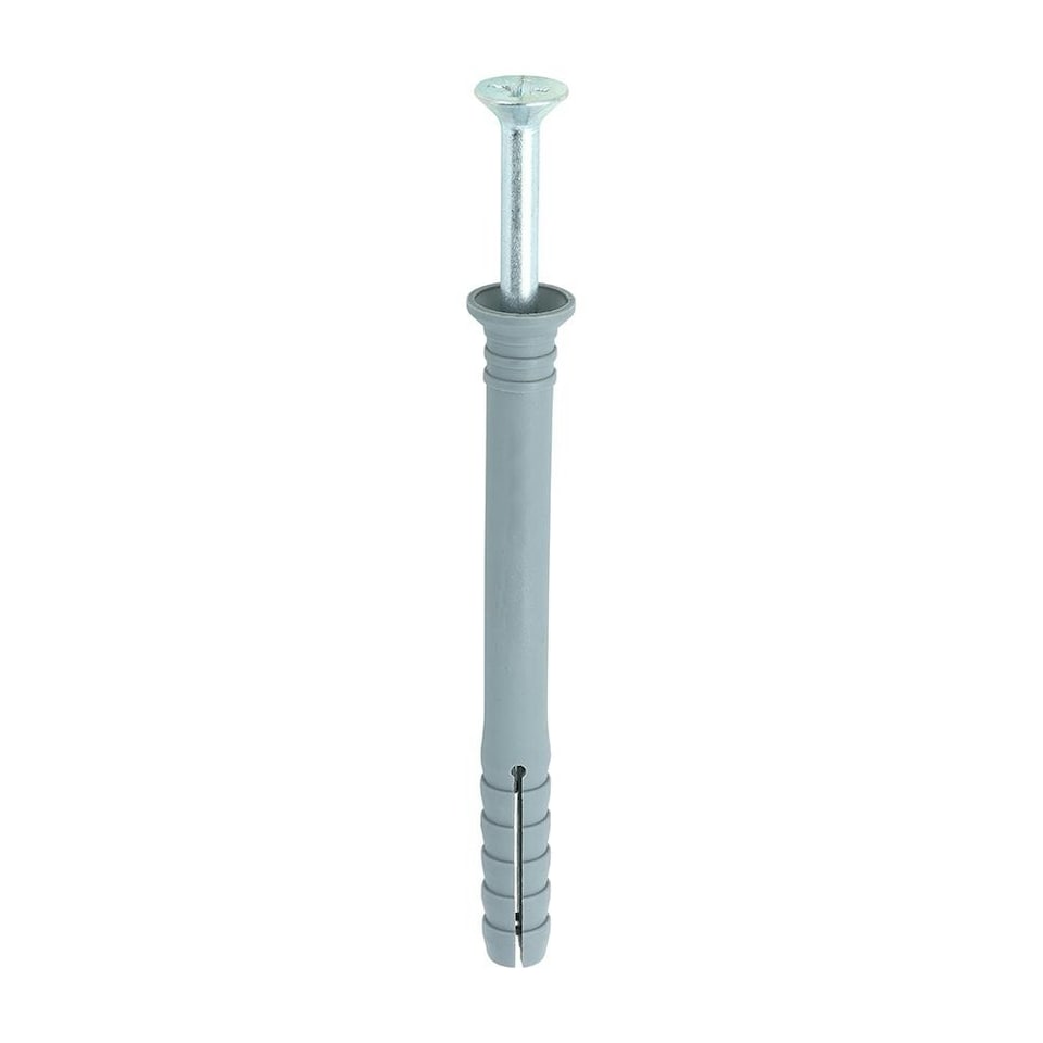 Timco - Nylon Hammer Fixings - PZ - Zinc (Size 6.0 x 80 - 10 Pieces)